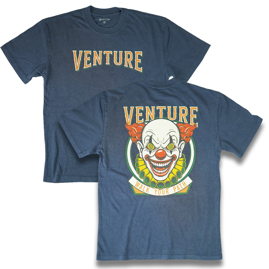 CLOWN T-SHIRT - NAVY WASH